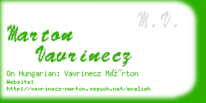 marton vavrinecz business card